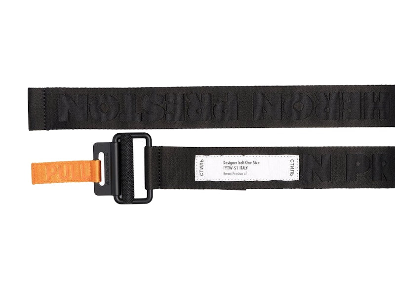 Heron Preston Tape Logo Belt Black Orange