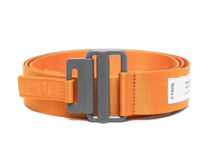 Heron Preston Tape Logo Belt Orange Grey