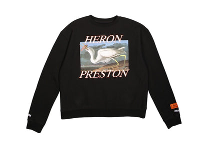 Heron Preston White Heron Crewneck Sweatshirt Black