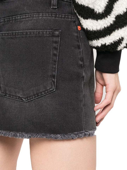 Heron Preston Women Denim Skirt Black