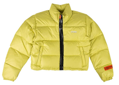 Heron Preston Womens Puffer Jacket Green Yellow