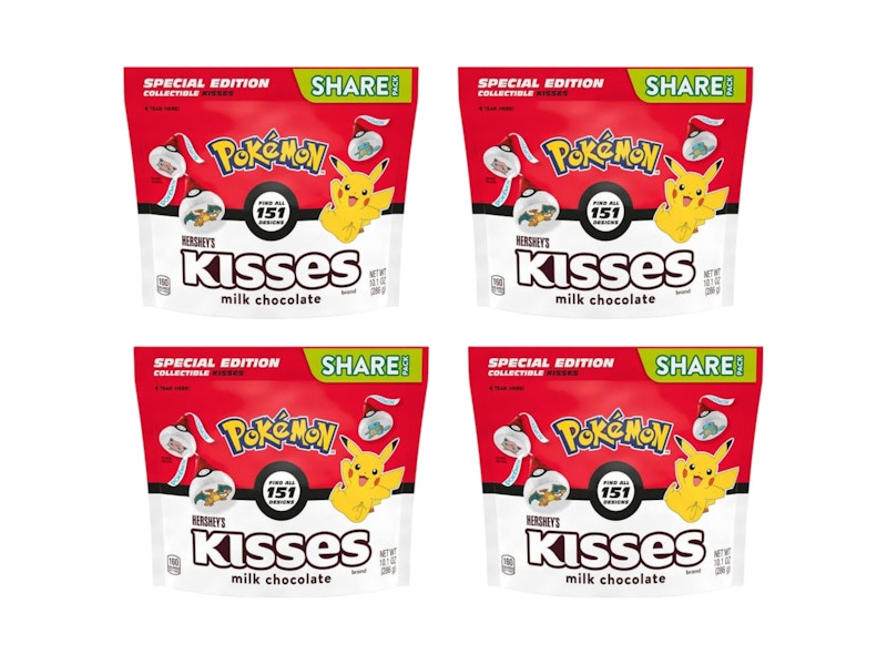 Hershey's Kisses Milk Chocolate Pokemon Candy 4x Lots Share Pack 10.1oz (Not Fit For Human Consumption)