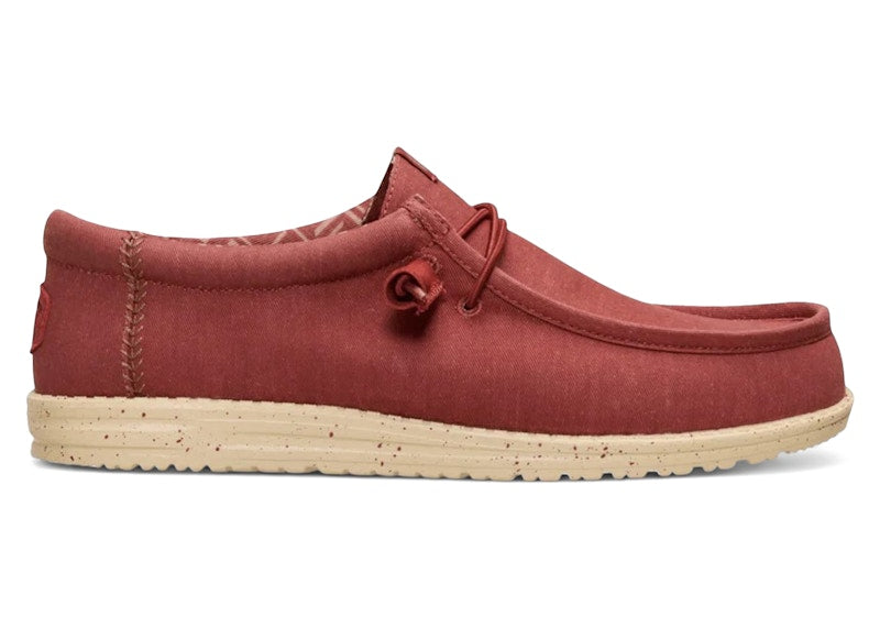 Hey Dude Wally Stretch Canvas Burnt Red Boulder Tan