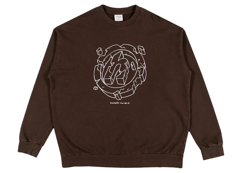 Hidden NY 3D Shattered Crewneck Brown