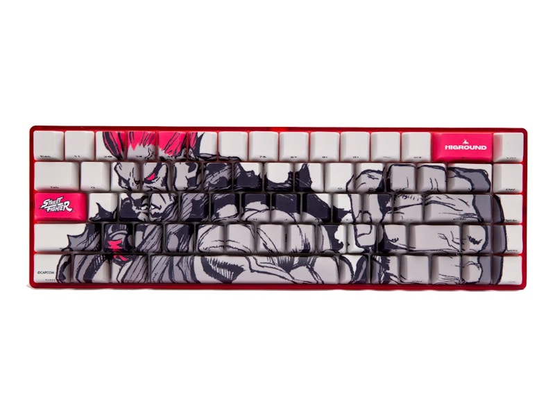 Higround x Street Fighter Akuma (Monochrome) Basecamp 65 Keyboard Red/Gray