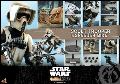 Hot Toys Star Wars The Mandalorian Scout Trooper & Speeder Bike Collectible Figure