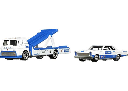 Hot Wheels Car Culture Team Ford C-800 with Ford Galaxie