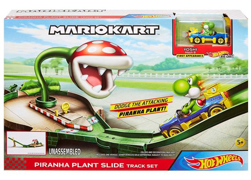 Hot Wheels Mario Kart Piranha Plant Slide Track Set