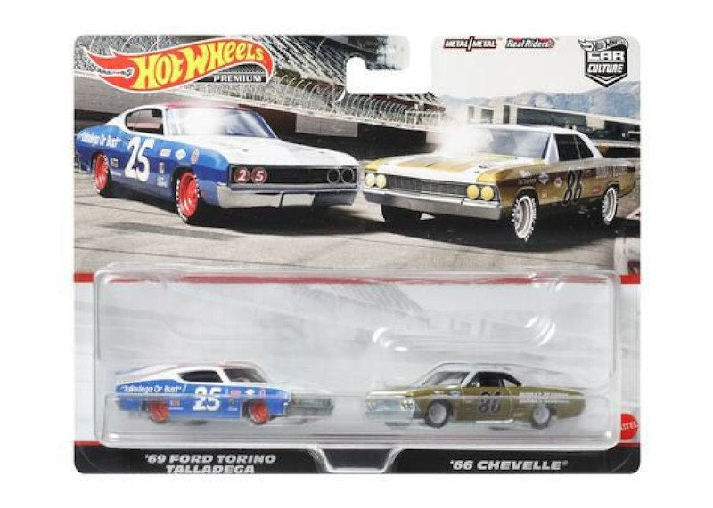 Hot Wheels Premium Car Culture Ford '69 Torino Talladega / '66 Chevelle 2 Pack