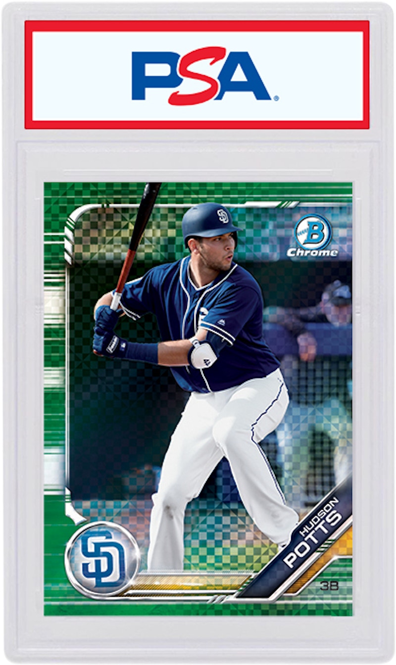 Hudson Potts 2019 Bowman Chrome X Green X-Fractor /31 BCP-230 (PSA or BGS Graded)