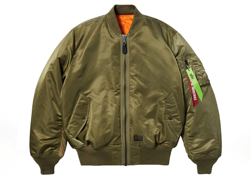 HUF x Alpha Industries Feels Good MA-1 Jacket Olive