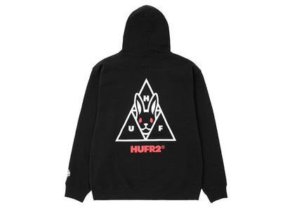HUF x FR2 Hoodie Black