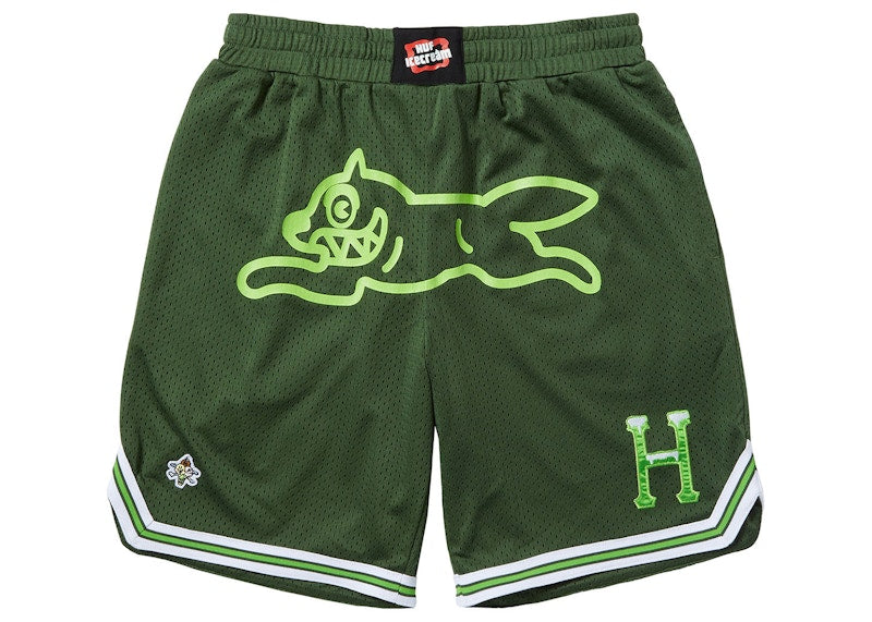 HUF x Ice Cream Running Dog Basketball Short Dark Olive