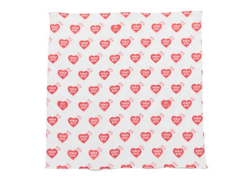 Human Made All Over Heart Logo Graphic Bandana Red