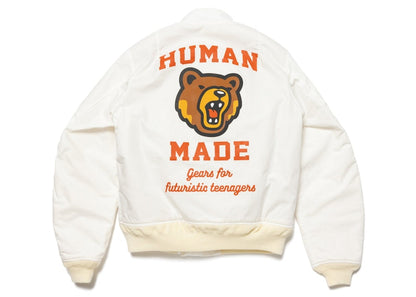 Human Made Bear Flight Jacket White