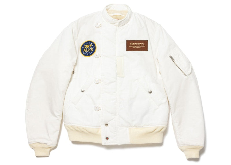 Human Made Bear Flight Jacket White