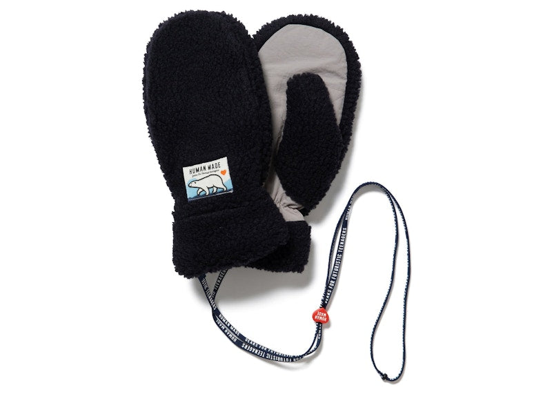 Human Made Boa Fleece Mitten Navy