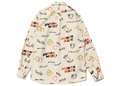 Human Made Dry Alls Duck Printed BD L/S Shirt White