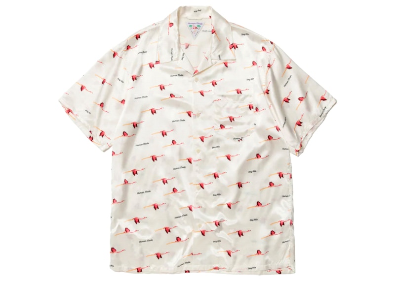 Human Made Flamingo Aloha Shirt White