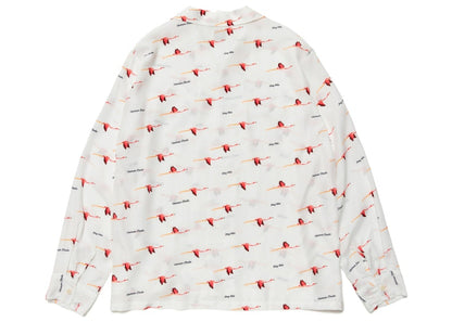 Human Made Flamingo Open Collar L/S Shirt White