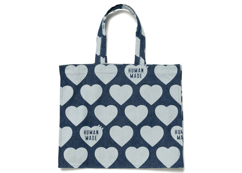 Human Made Heart Denim Tote Bag Indigo