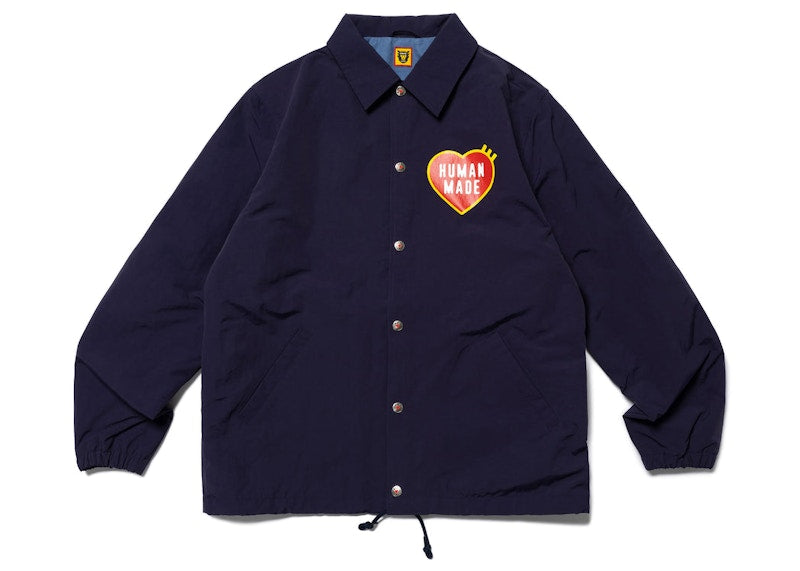 Human Made Heart Logo Coach Jacket Navy