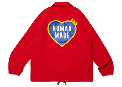 Human Made Heart Logo Coach Jacket Red