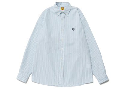 Human Made Heart Logo Stripe BD Shirt Blue