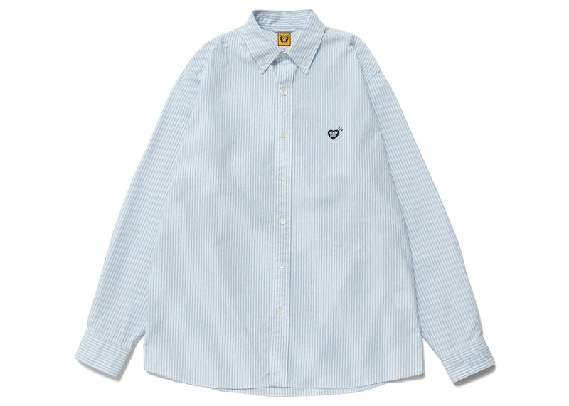 Human Made Heart Logo Stripe BD Shirt Blue