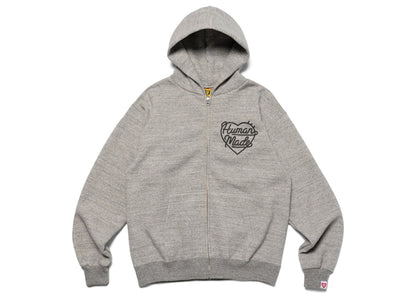 Human Made Heart Zip-Up Sweat Hoodie (FW22) Grey
