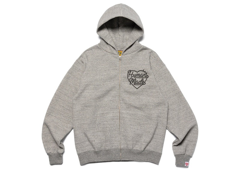 Human Made Heart Zip-Up Sweat Hoodie (FW22) Grey