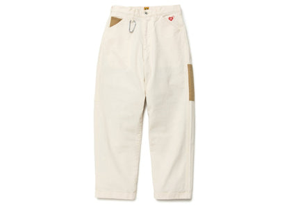 Human Made Herring Bone Painter Pants White