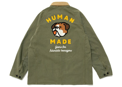 Human Made Herringbone Coverall Jacket Olive Drab