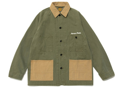 Human Made Herringbone Coverall Jacket Olive Drab