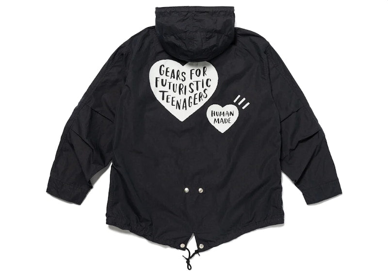 Human Made Hooded Coat Black