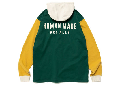 Human Made Hooded Rugby Shirt Green