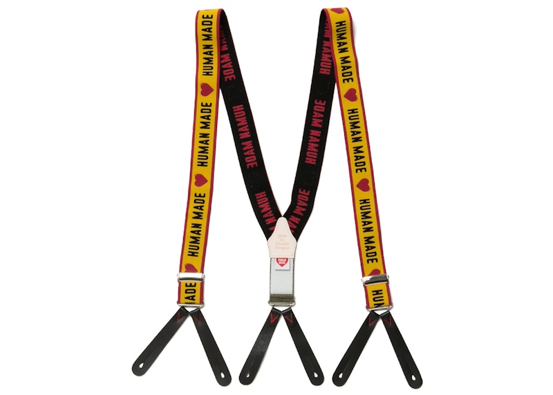 Human Made Logo Suspenders Yellow Red