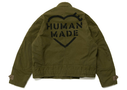 Human Made Military Motorcycle Jacket Olive Drab