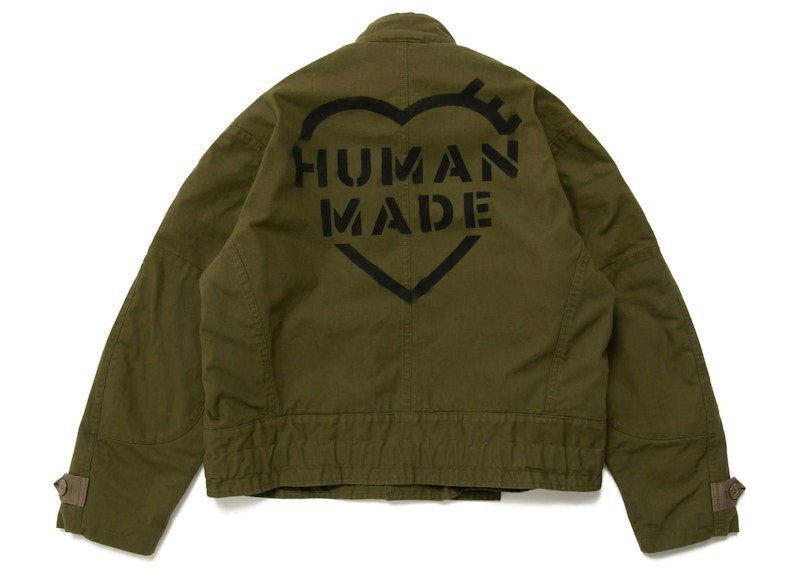 Human Made Military Motorcycle Jacket Olive Drab