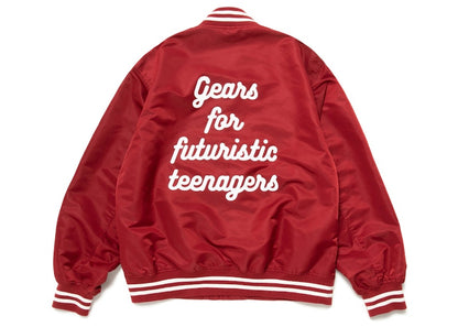 Human Made Nylon Stadium Jacket Burgundy