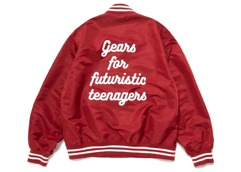 Human Made Nylon Stadium Jacket Burgundy