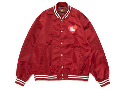Human Made Nylon Stadium Jacket Burgundy