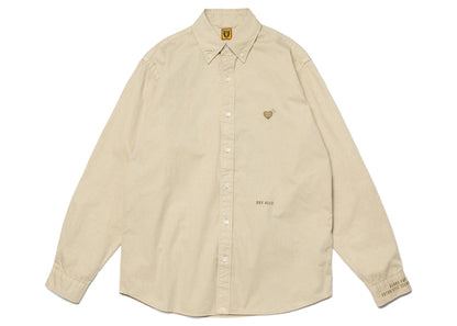 Human Made Pigment Dyed BD L/S Shirt Beige