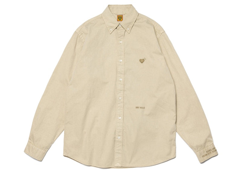 Human Made Pigment Dyed BD L/S Shirt Beige