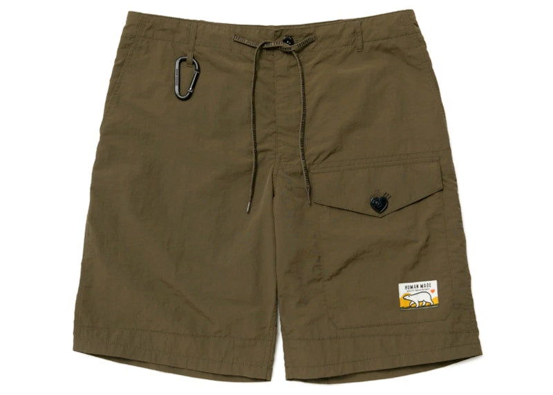 Human Made Polar Bear Nylon Militaly Shorts Olive Drab