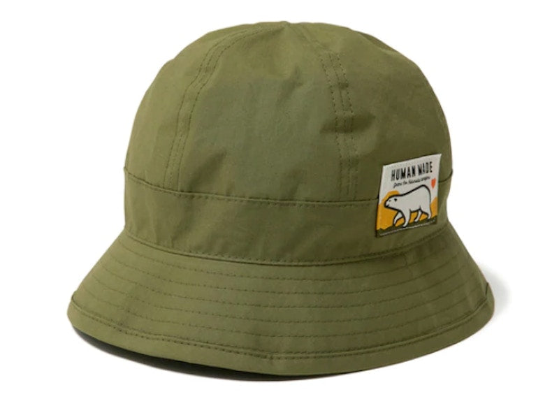 Human Made Polar Bear Round Bucket Hat Olive Drab