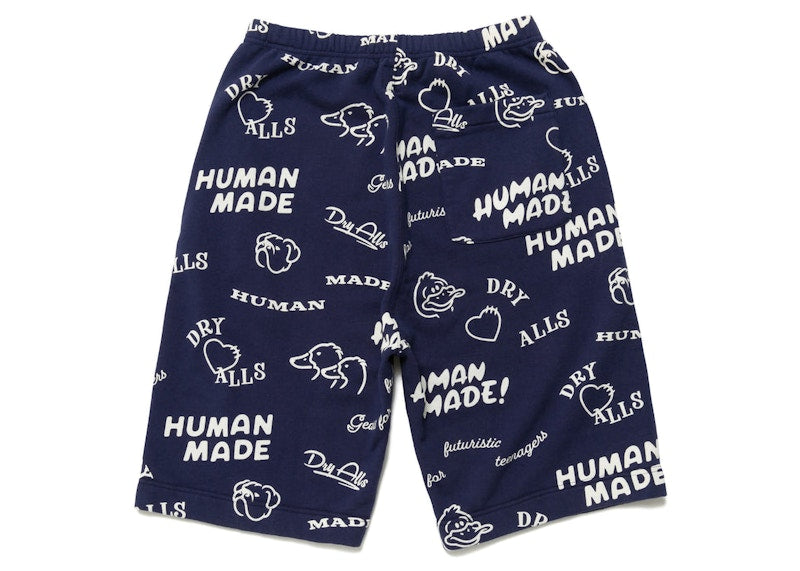Human Made Printed Sweat Shorts Navy