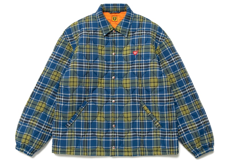 Human Made Quilted Check Coach Jacket Blue