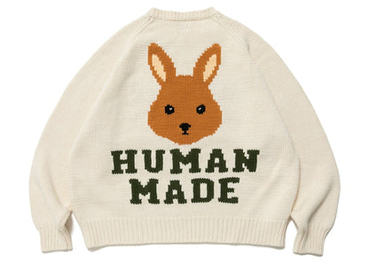 Human Made Rabbit Raglan Knit Sweater White