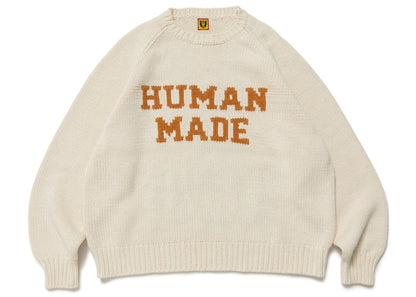 Human Made Rabbit Raglan Knit Sweater White